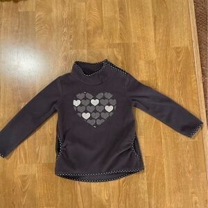 Palomino Girls Grey Fleece Sparkle Heart Sweatshirt Size 4